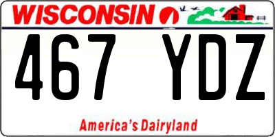 WI license plate 467YDZ