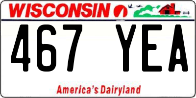 WI license plate 467YEA