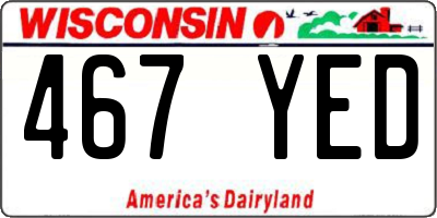 WI license plate 467YED