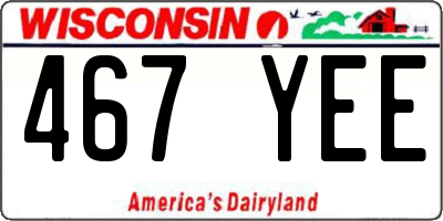 WI license plate 467YEE