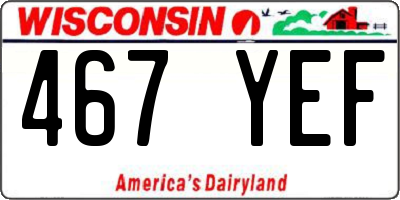 WI license plate 467YEF