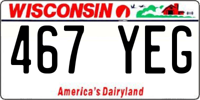 WI license plate 467YEG