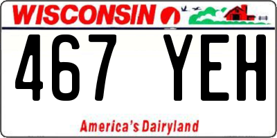 WI license plate 467YEH