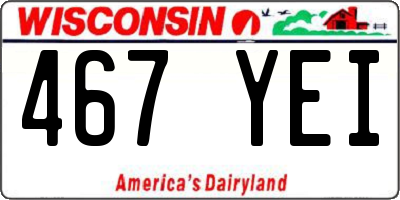 WI license plate 467YEI