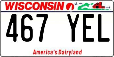 WI license plate 467YEL