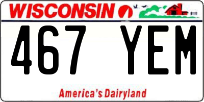 WI license plate 467YEM