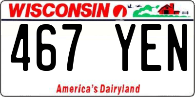 WI license plate 467YEN