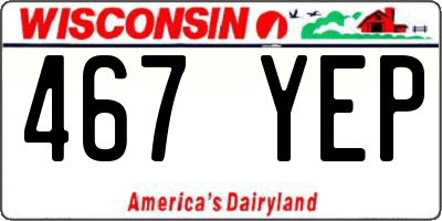 WI license plate 467YEP