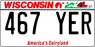 WI license plate 467YER
