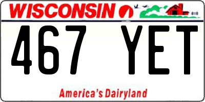 WI license plate 467YET