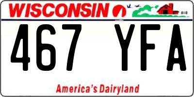 WI license plate 467YFA