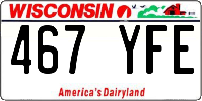 WI license plate 467YFE