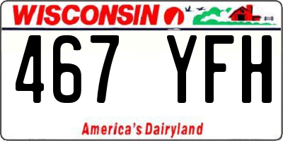 WI license plate 467YFH
