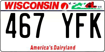WI license plate 467YFK