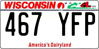 WI license plate 467YFP