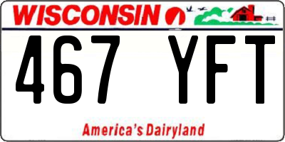 WI license plate 467YFT