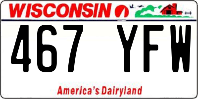 WI license plate 467YFW