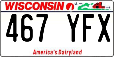 WI license plate 467YFX