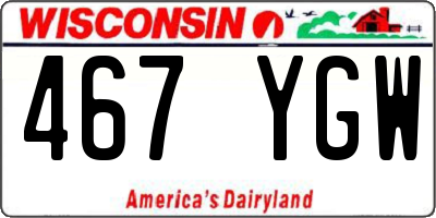 WI license plate 467YGW