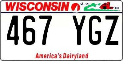 WI license plate 467YGZ