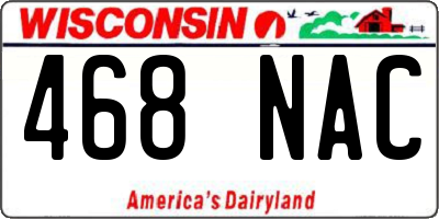 WI license plate 468NAC