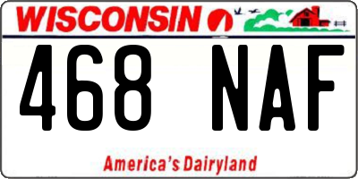 WI license plate 468NAF