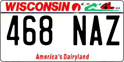 WI license plate 468NAZ