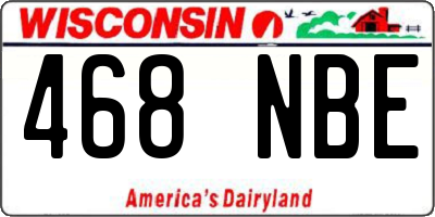 WI license plate 468NBE