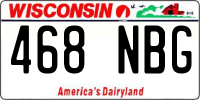 WI license plate 468NBG