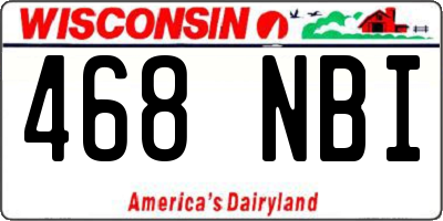 WI license plate 468NBI