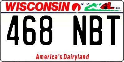 WI license plate 468NBT