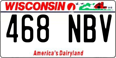 WI license plate 468NBV