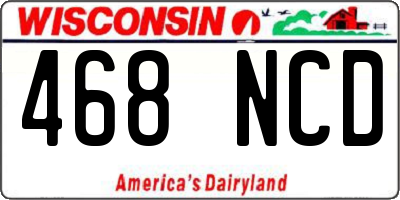WI license plate 468NCD