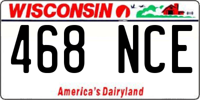 WI license plate 468NCE