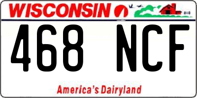 WI license plate 468NCF