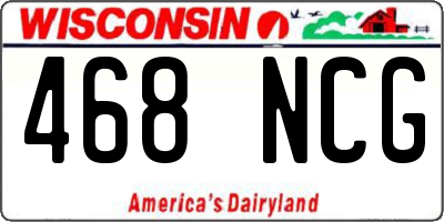 WI license plate 468NCG