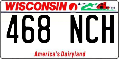 WI license plate 468NCH