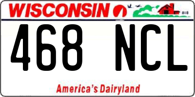 WI license plate 468NCL