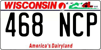 WI license plate 468NCP