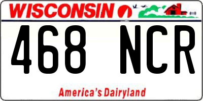 WI license plate 468NCR