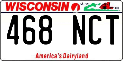 WI license plate 468NCT