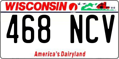 WI license plate 468NCV