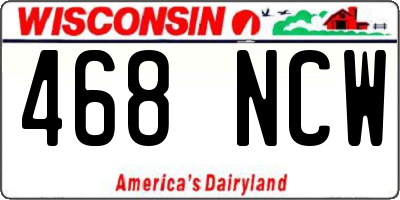 WI license plate 468NCW