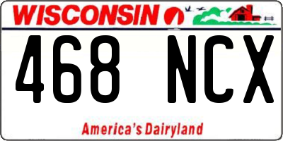 WI license plate 468NCX