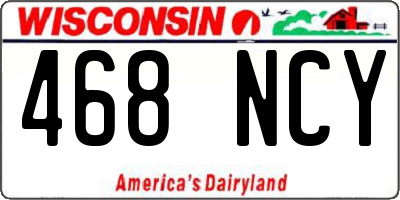 WI license plate 468NCY
