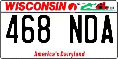 WI license plate 468NDA