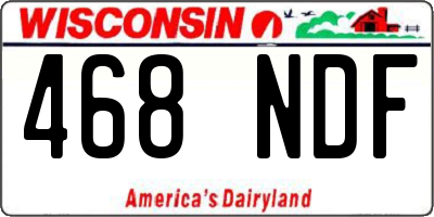 WI license plate 468NDF