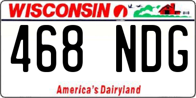 WI license plate 468NDG