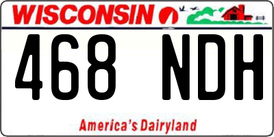 WI license plate 468NDH