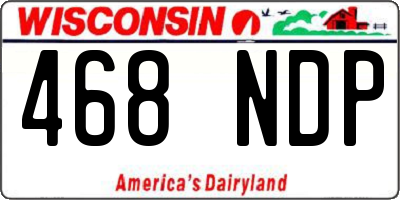 WI license plate 468NDP